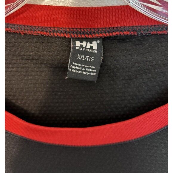 HELLY HANSEN Mens Crew Neck Black And Red Thermo Top Pullover Size XXL - Picture 2 of 6